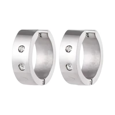 Aramat Jewels | Oorringen | Grote Huggie Oorringen Kristal 20mm | | | |7mm | Staal | Volwassenen | Verkleurd niet