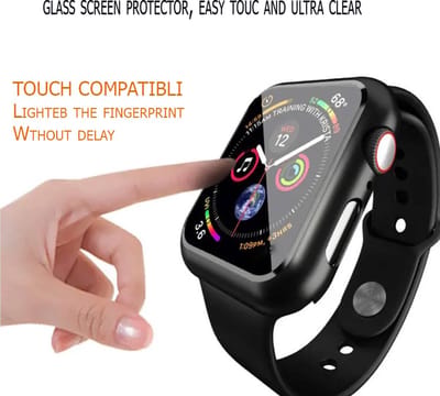 Apple Watch Full Cover/Hoesje - Screen Protector - Geschikt voor Apple Watch Series 4/5/6/SE 40mm - Hardcase - Protector - Transparant zwart 1Stuk