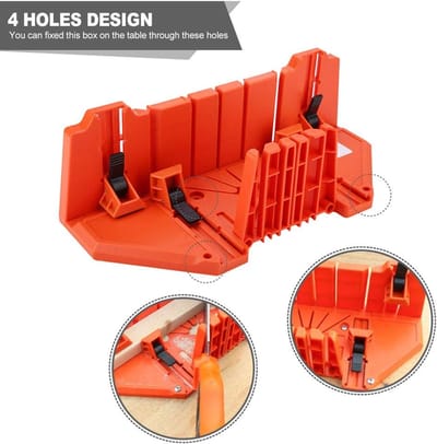 Dailygoods- Verstekzaag Precisie - Verstekbak - Hoeksloten 0°/22.5°/45°/90° - Hoogwaardige ABS - Antislip Ontwerp - Verstelbare Bevestigingsbouten - Zaagtafel