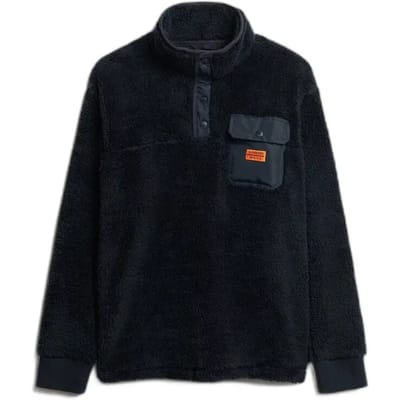 Superdry High Pile Sweatshirt Met Halve Rits Blauw XL Man