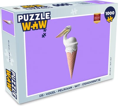 Puzzel IJs - Vogel - Pelikaan - Wit - IJshoorn - Legpuzzel - Puzzel 1000 stukjes volwassenen