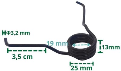 Veer voor Pedaal Tafelrotatie 25 mm - Duurzame Staalveer - Precisiepassing