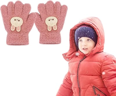 Schattige dierenhandschoenen voor kinderen - Rekbare, zachte en warme vingerhandschoenen in roze, ideaal voor buitenactiviteiten en winterse avonturen