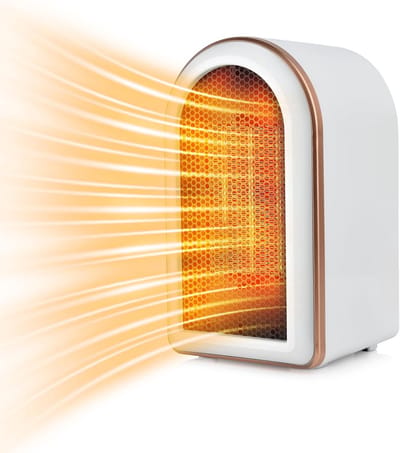 PTC Keramische Ventilatorkachel - Compact & Energiezuinig - 1200W/800W Met Oververhittingsbeveiliging - Stille Draagbare Tafelkachel voor Kantoor en Slaapkamer