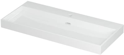 INK Urban Wastafel Porselein met 1 Kraangat - 1000x450x80 mm - Glans Wit