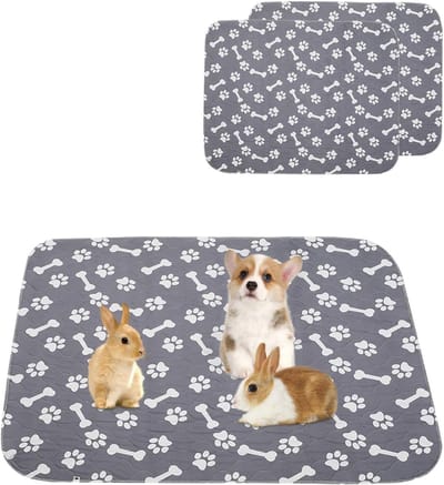 Wasbare en waterdichte hondentraining pads van katoen, herbruikbare puppy pads voor onderweg (2-pack) - grijs - ideaal voor zindelijkheidstraining en huisdierenopvang