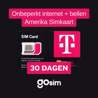 T-Mobile USA Amerika Simkaart - Onbeperkt lokaal bellen - Onbeperkt 5G internet - Onbeperkt Hotspot - 30 dagen