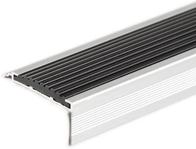 Traprandprofiel Recht - Trapneus Aluminium - Treden Beveiligen - Antislip Uv-bestendig - 1500 mm - Zwart