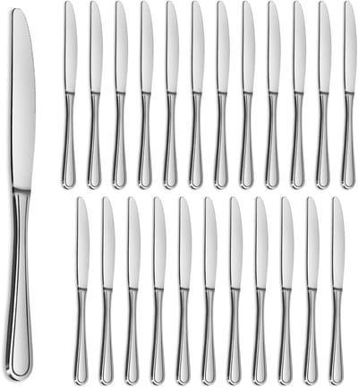 roestvrij stalen botermessen, 24 stuks (22,7 cm, 8,94 inch), ontbijtmes/botermes/messenset voor thuis, restaurant, feest, vaatwasmachinebestendig