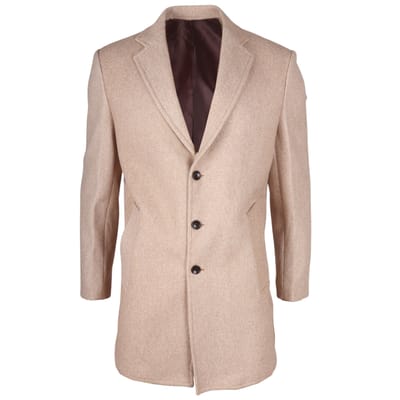 Herenjas met reverskraag en beige wolmix