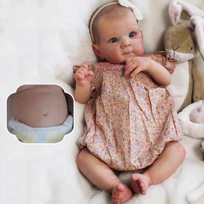 Babypop Meisje - Levensgetrouwe Pop - Spelenderwijs Leren - Anatomisch Correct - 45 cm - Katoenen Kleding