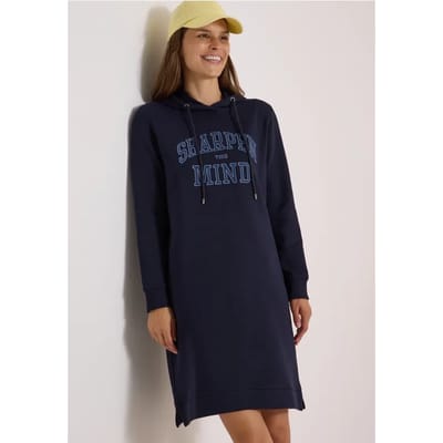 Kniehoge sweaterjurk met capuchon