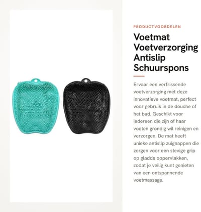 Dailygoods- Voetscrubber met Antislip Zuignappen - Voetborstel - Voetverzorging - Douchemat - 2 Stuks - 28 x 24,5 x 4 cm - Voetmat