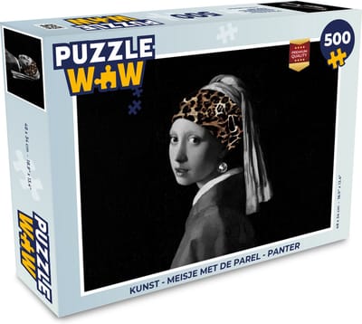 Puzzel Kunst - Meisje met de parel - Panter - Legpuzzel - Puzzel 500 stukjes