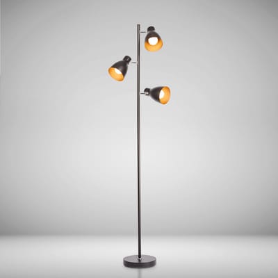 B.K.Licht- Staande lamp - zwart goud - met E27 fitting