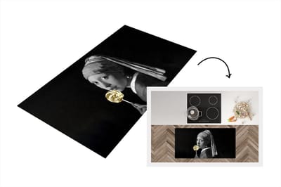 Keukenloper - Loper keuken - Meisje met de parel - Black en gold - Snoep - 120x60 cm - Keukenloper vinyl