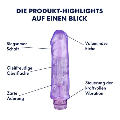 Volumineuze natuurlijke vibrator, 23 cm
