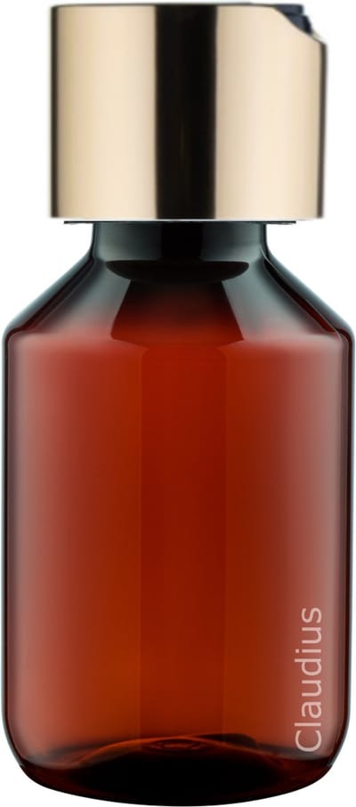 Lege Plastic Fles 100 ml PET Amber bruin - met gouden klepdop - set van 10 stuks - navulbaar - leeg