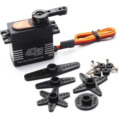 40KG Digitale Servo Metal Gear Servo Groot Koppel Waterdicht voor 1/8 1/10 RC Auto Vrachtwagen Robot Onderdelen 1pcs zwart