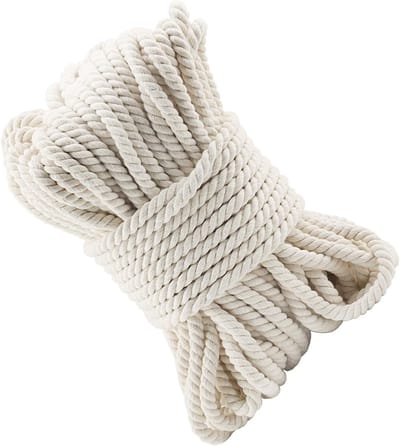 Macrame Touw 10 mm x 50 m - 4 Strengen Katoenen Touw voor Knutselen, Cadeauverpakking en Bruiloftdecoraties