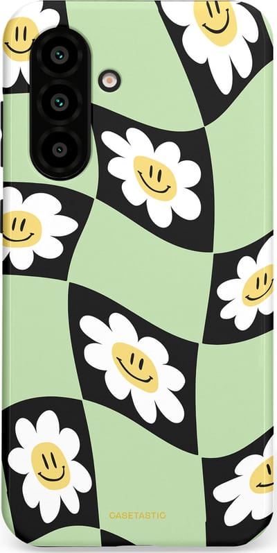 Casetastic hoesje geschikt voor Samsung Galaxy A36 / Samsung Galaxy A56 - Dubbellaagse bescherming - Golvende madeliefjes - Fashion Case - Mintgroen Zwart Wit Beige
