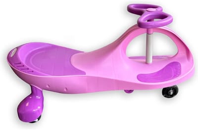 Kualitas® Wiggle car Kualicar - Loopauto voor jongens en meisjes - 3+ - Didicar voor kinderen - Ride-on, zelfrijdende auto zonder pedalen of batterijen - Roze