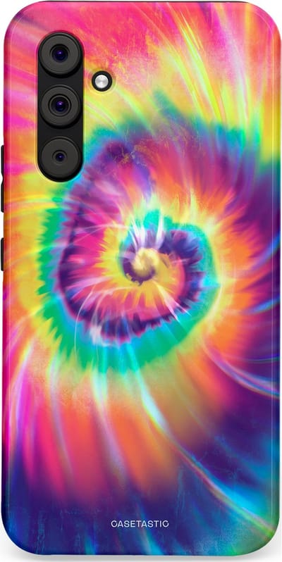 Casetastic hoesje geschikt voor Samsung Galaxy A54 (2023) 5G - Dubbellaagse bescherming - Kleurrijke draaikolk - Fashion Case - Donkerblauw Roze Goud Lavendel