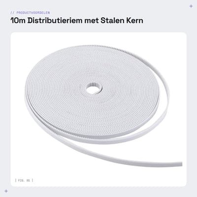 Dailygoods- Distributieriem 10m 6mm Breedte - Antislip Aandrijfriem - Stalen Kern - Hoge Slijtvastheid - Laag Geluidsniveau - Geschikt voor 3D-printer