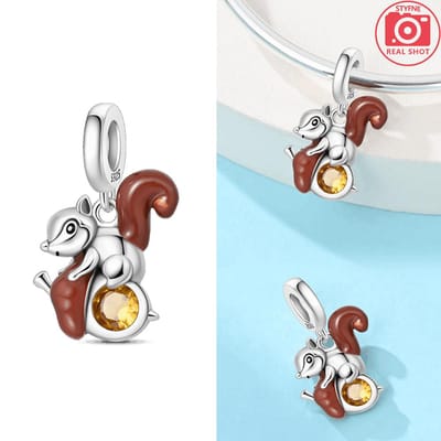Prachtige Echte Koperen Herfst Collectie Ginkgo Blad Hangers Eekhoorn Kralen Past Bij Dames Armbanden DoeHetZelf Valentijnsdag Cadeaus Sieraden
