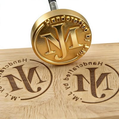 Branding Iron Hout - Houtstempel Set - Hout Bewerken - Gepersonaliseerd Logo - 4.5x4.5 inch - Goud