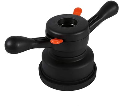 Dailygoods- Equilibratrice Zwart - Kunststof - Afmetingen 27,5 x 12 x 12 cm - Diameter kop 8,5 cm - Voor rangers/launch machines - Inhoud 1 x spacer/drukbeker/rubberen ring - Wielbalancer