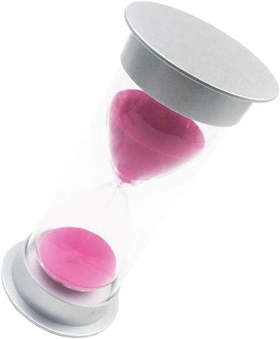 Zandloper 30 minuten - Zandtimer Keuken - Koken en Spellen - Zilveren Deksel - 12 x 65 cm - Roze Zand