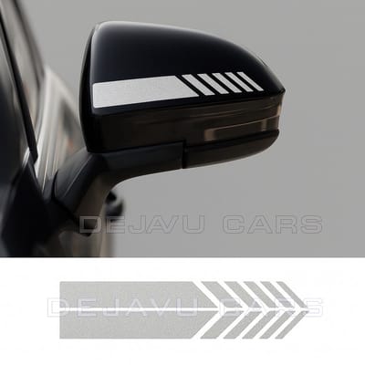 AMG Look strepen voor Mercedes Benz spiegelkappen - Zilver / Silver | Sticker | Geschikt voor Spiegelkappen, autoruiten, deuren, bumpers, motorkap, achterklep | Reflecterende autostickers (ideaal voor zowel binnen- als buitengebruik)