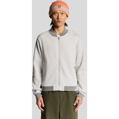 Lyle & Scott Half Raglan Mouw Jersey Bomber - Grijs
