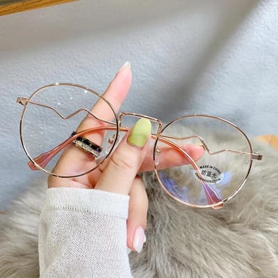 Lunettes pour femmes à la mode Alliage Populaire Carré Lunettes Ultralégères Tendance Coréen Monture Transparente Lunettes Métal