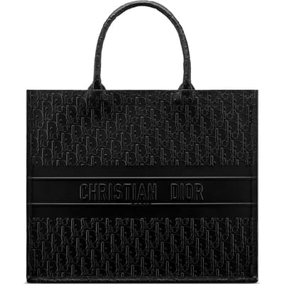 Dior Oblique Tote Tas van Leer