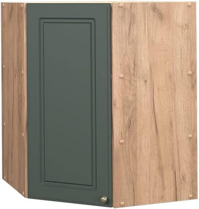 Hoekhangkast Keuken 57 cm Landhuisstijl Groen Mat Goud Frame
