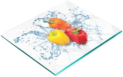 Keukenplank van gehard glas met decoratieve afbeeldingen Paprika Water 60x52 cm