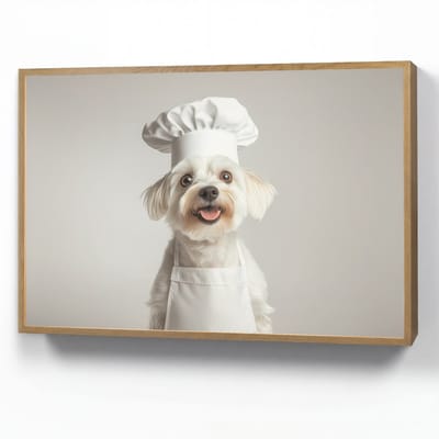 Wandlamp 90x60 cm - Oplaadbaar - Hond - Wit - Kok - Wandlampen binnen woonkamer - Slaapkamer lamp - Decoratieve nachtlamp - Vloerlamp draadloos