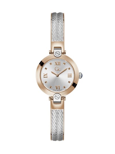Gc Gc Fusion Bangle Cable Quartz Analoog Horloge Zilver Toon & Rose Goud Toon Case: 100% Stainless Steel | Bracelet: 100% Stainless Steel 28 Z09001L1MF, Z09002L1MF