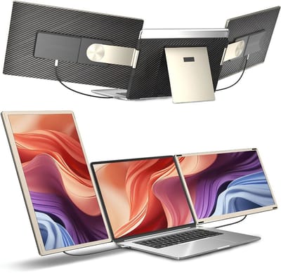 KAD® Portable Monitor - Full HD Portable Display voor MacBook & Windows - Draagbare Monitor voor Thuiswerk & Reizen - Zwart - 4cm x 20cm x 13cm