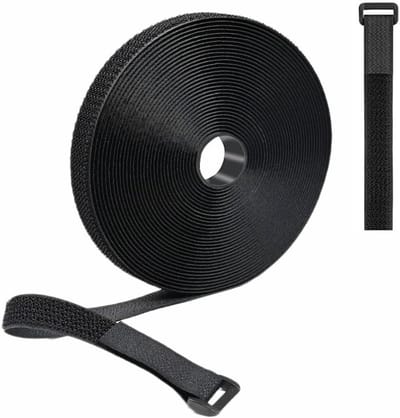 Krachtige klittenband met gesp 10 m x 20 mm, verstelbare kabelbinders voor snoeren en slangen, op maat te snijden en herbruikbaar voor een georganiseerde werkplek