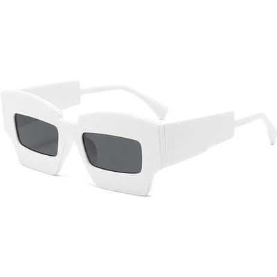 Lunettes de soleil carrées irrégulières mode Lunettes de soleil asymétriques amusantes pour fête Femmes Hommes Designer Personnalité Noir