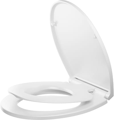 Anycee Max Toiletbril O-vorm - WC-brill - Softclose met deksel - Toiletbril voor Kinderen - Familie-Vorm - Belastbaar tot 150 kg - Easy Clean functie - Duroplast - Wit