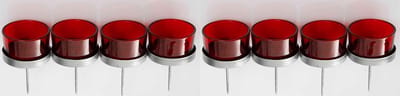 Set van 8 waxinelichthouders rood - kaarsenhouders om op te plakken - waxinelichtglaasjes - Adventskrans - 5 cm