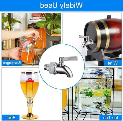 Verstelbare RVS Kraan voor Warm en Koud Water, Geschikt voor Bier, Wijn en Sapflessen, 16mm