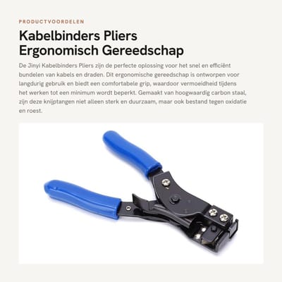 Dailygoods- Kabelbinders - Ergonomische Kabelbinder Pliers - Carbon Staal - Voor 2.4-9mm - Automatische Snijfunctie - Duurzaam en Comfortabel - Kabelbinderspanner