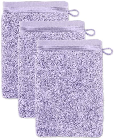 Unyqoos® Set van Drie Luxe Fluweelzachte Katoenen Washandjes 15 x 20 cm in Lila