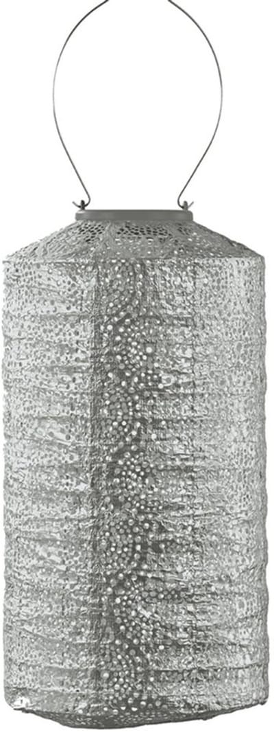 Lumiz Solar Buitenlamp - Buitenverlichting - Lampion - Solar Tuinverlichting - Occult Cylinder - 18 cm - Zilver
