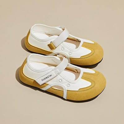 Nieuwe Zomer Ademende Klittenband Mary Jane Platte Loafers Ronde Neus Casual Schoenen Comfortabel 39 white